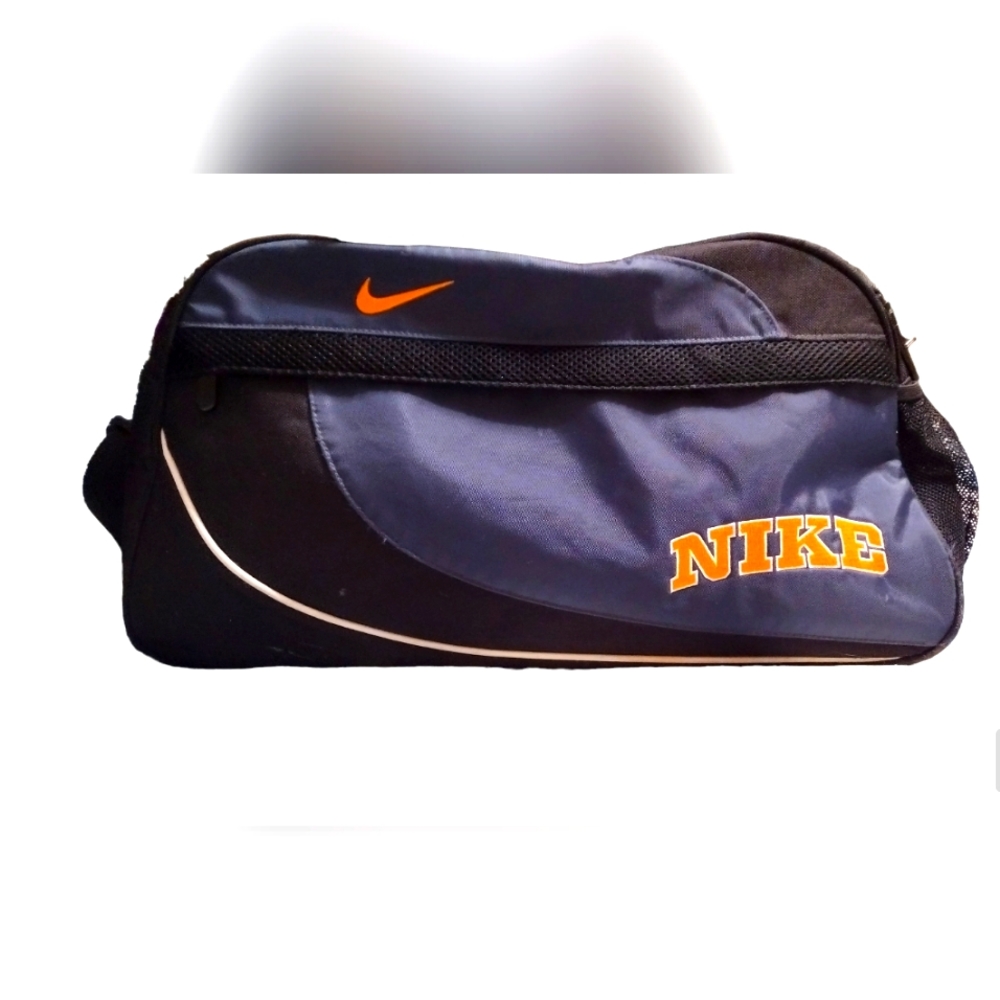 Nike Gym Duffle Bag Small Black Blue and Orange Cross Body NWOT